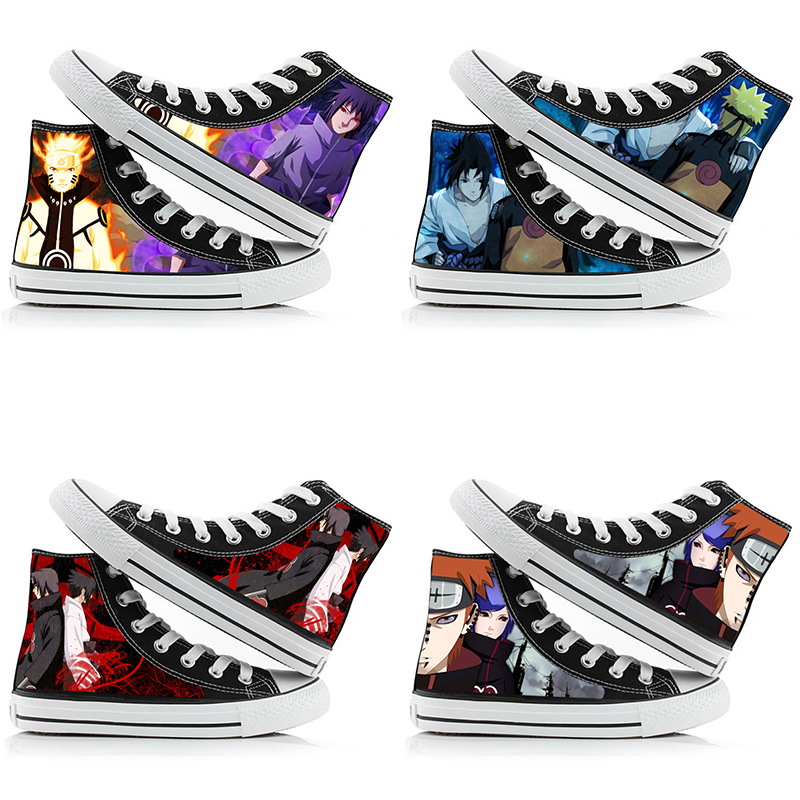 Anime Cosplay Couples Ideas - Naruto Uzumaki Yüksek Top Kanvas Ayakkabılar