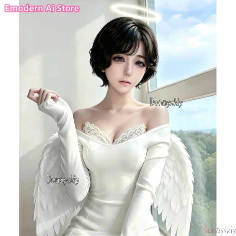 Anime Cosplay Cafe - Yeni Etkinlik CAFE Crossover Beyaz Elbise