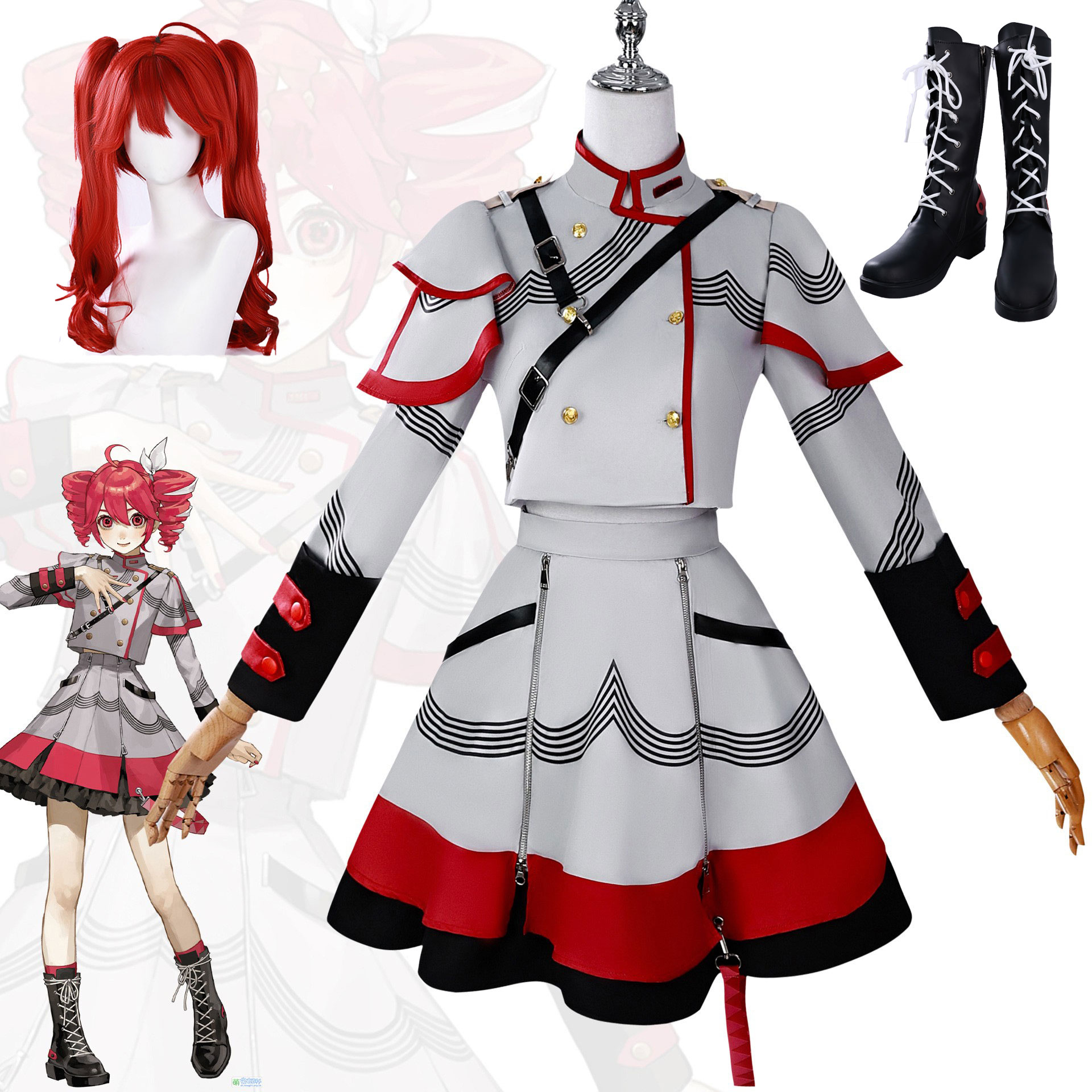 Anime Cosplay Makeup - Kasane Teto cosplay kostüm yetişkin karnaval