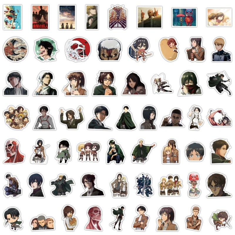 Anime Cosplay Cute - 60 adet Titan Anime çıkartmaları sevimli