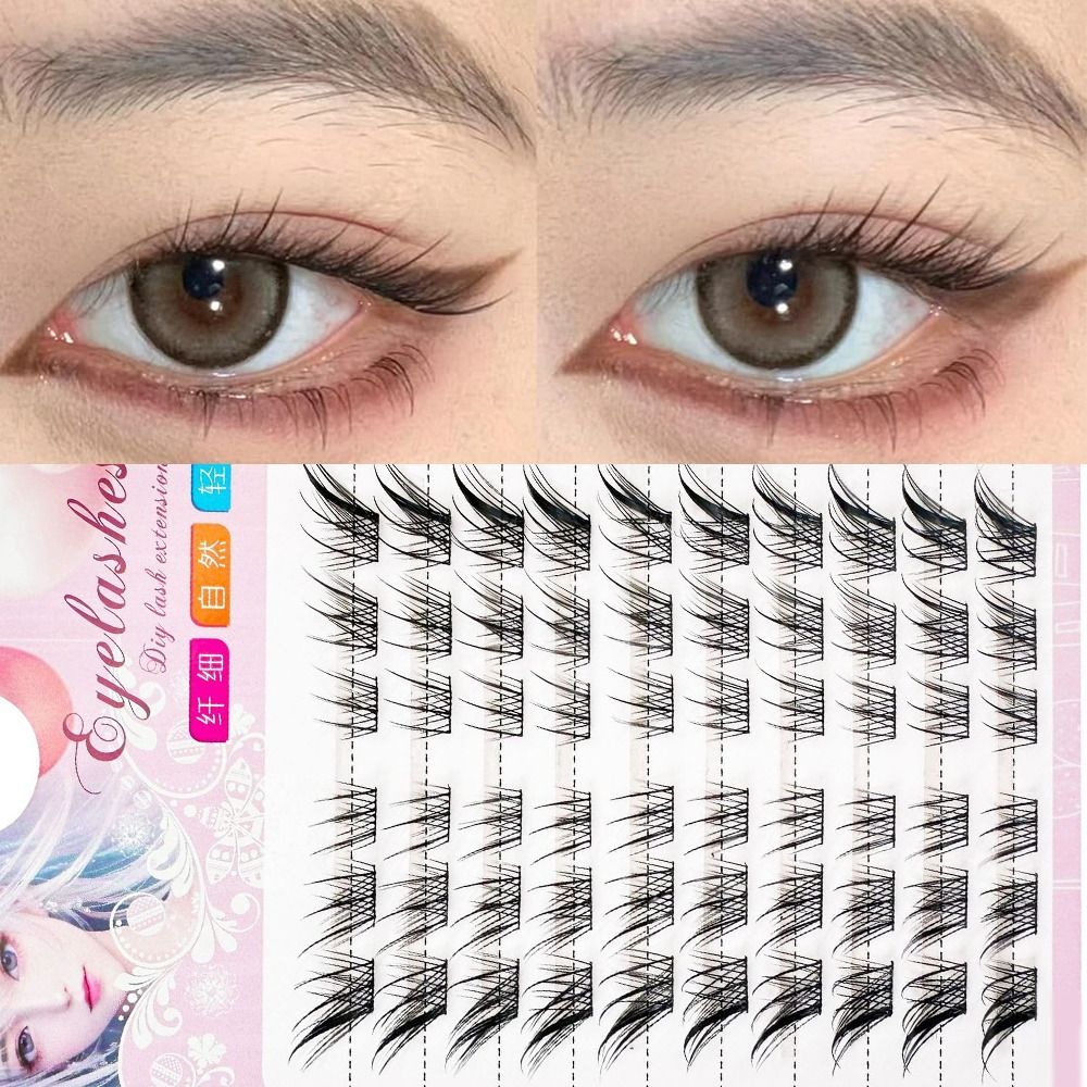 Anime Cosplay Lashes - 3D Kedi Gözü Kümeleri Kirpikler Doğal