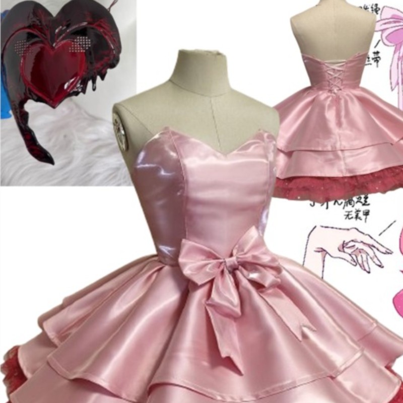 Anime Zombie Cosplay - Mizi Zombiestage Cosplay Maske Peruk Pembe