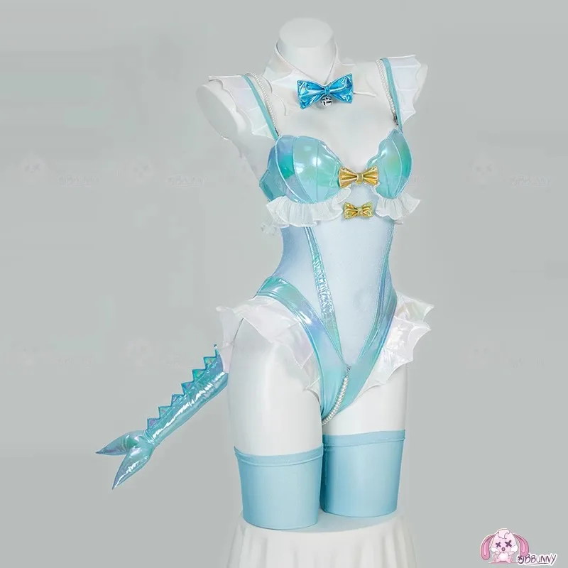 2025 Mavi Beyaz Tüylü Kalp Des - Anime Cosplay Bodysuit incelemesi ve fiyatı